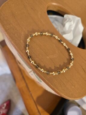 Beaded Blondes Gray June Crystal Beaded Stretch Bracelet